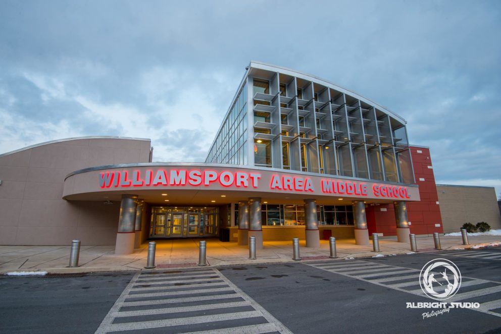 Entrance of Williamsport Area Middle School