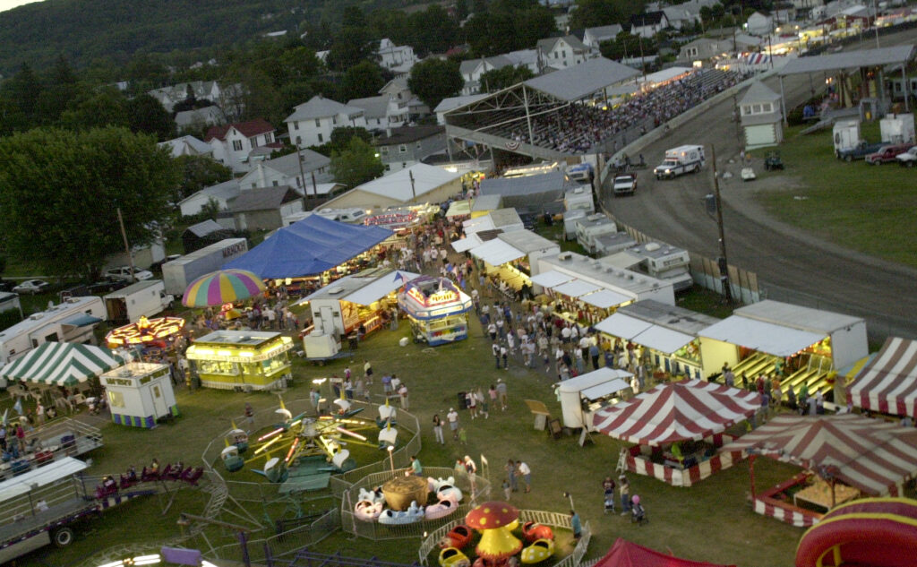 aerial view of a local fair