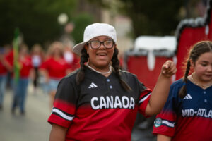 Woman wearing a Team Canada jersey