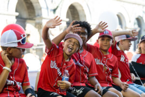 Williamsport Little League players watching the parade